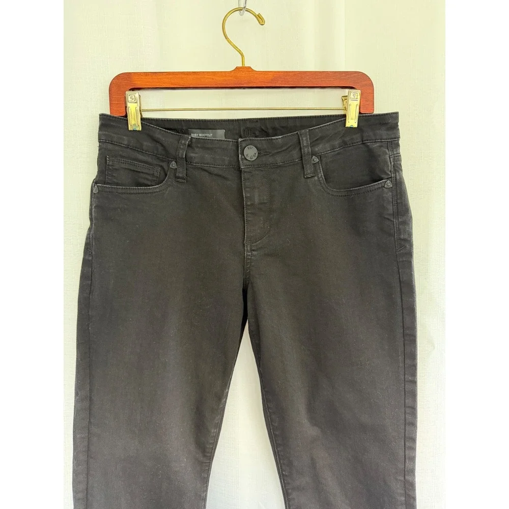 Kut from the Kloth Baby Bootcut Jeans Size 10 Black Stretch Denim